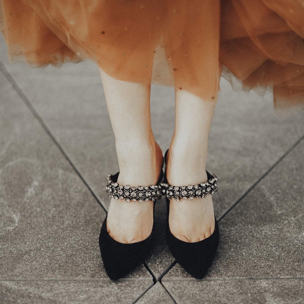 TORY BURCH CRYSTAL 90MM MULE PUMP (BLACK)
